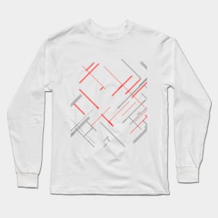 Geometric pattern scandinavian red gray Long Sleeve T-Shirt